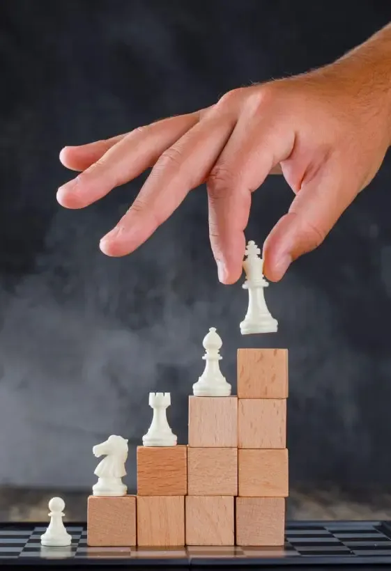 Business success chessboard strategy concept
